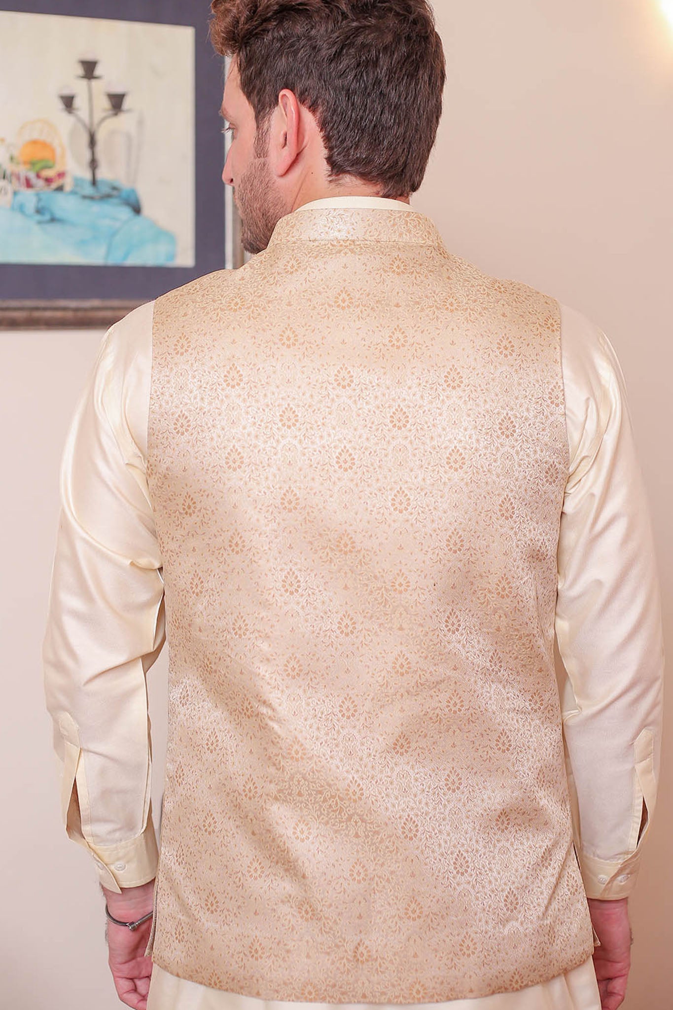 Real Image Mens Waist Coat Collection'2025-WP - 161 Gold