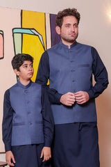 Real Image Kids Waist Coat Collection'2025-OKW-033 Smart Fit Blue