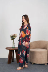 Midway Arts Stitched 2 Piece Digital Printed Poly Lawn Suit-IGM0119-Navy Blue