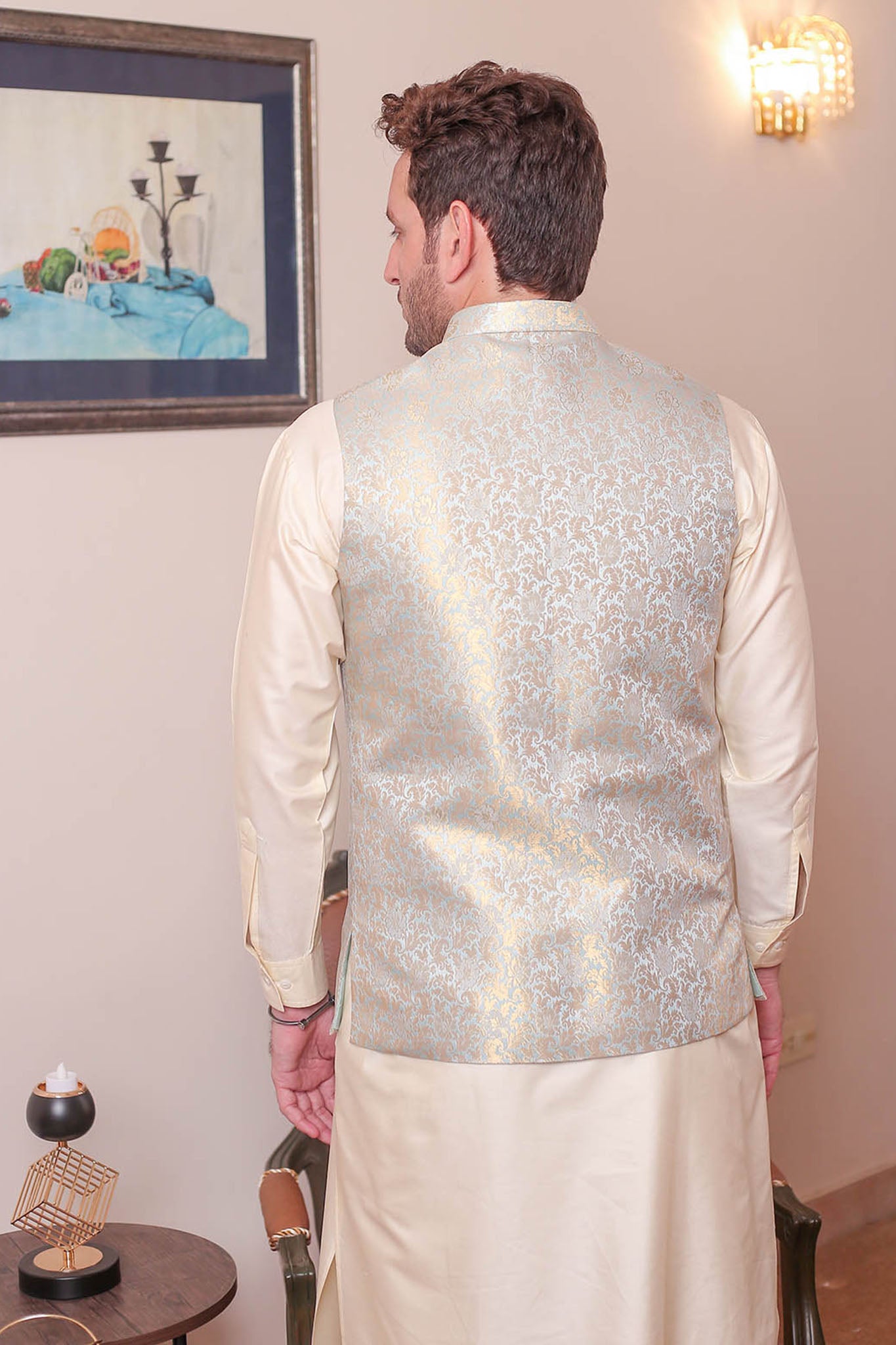 Real Image Mens Waist Coat Collection'2025-OW - 041 Ice Blue