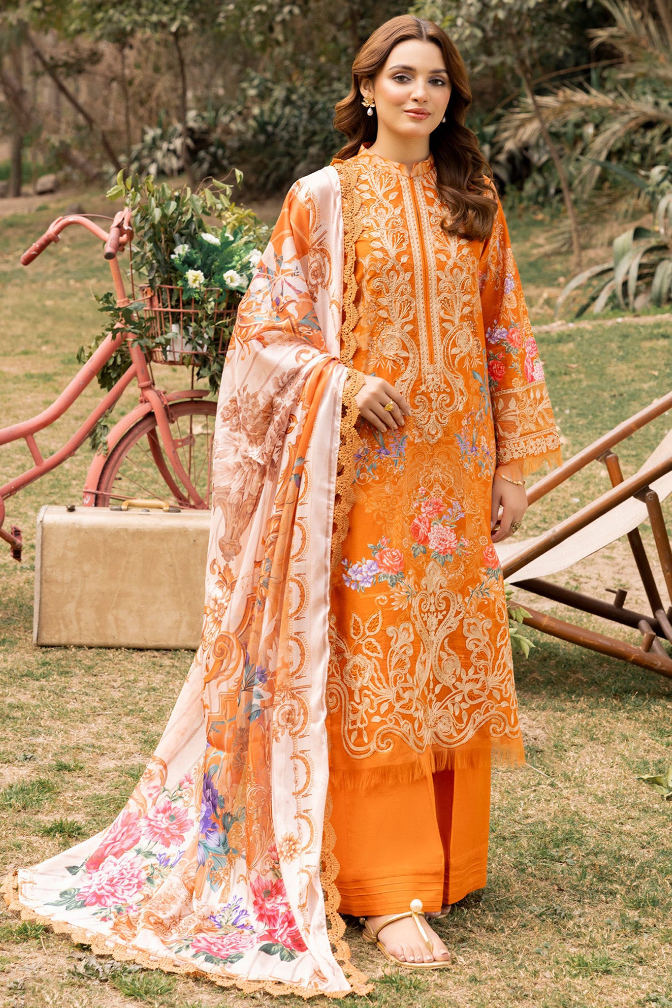 Adan's Print By Nafia Atta Unstitched 3 Piece Digital Printed Lawn Collection'2024-D-08