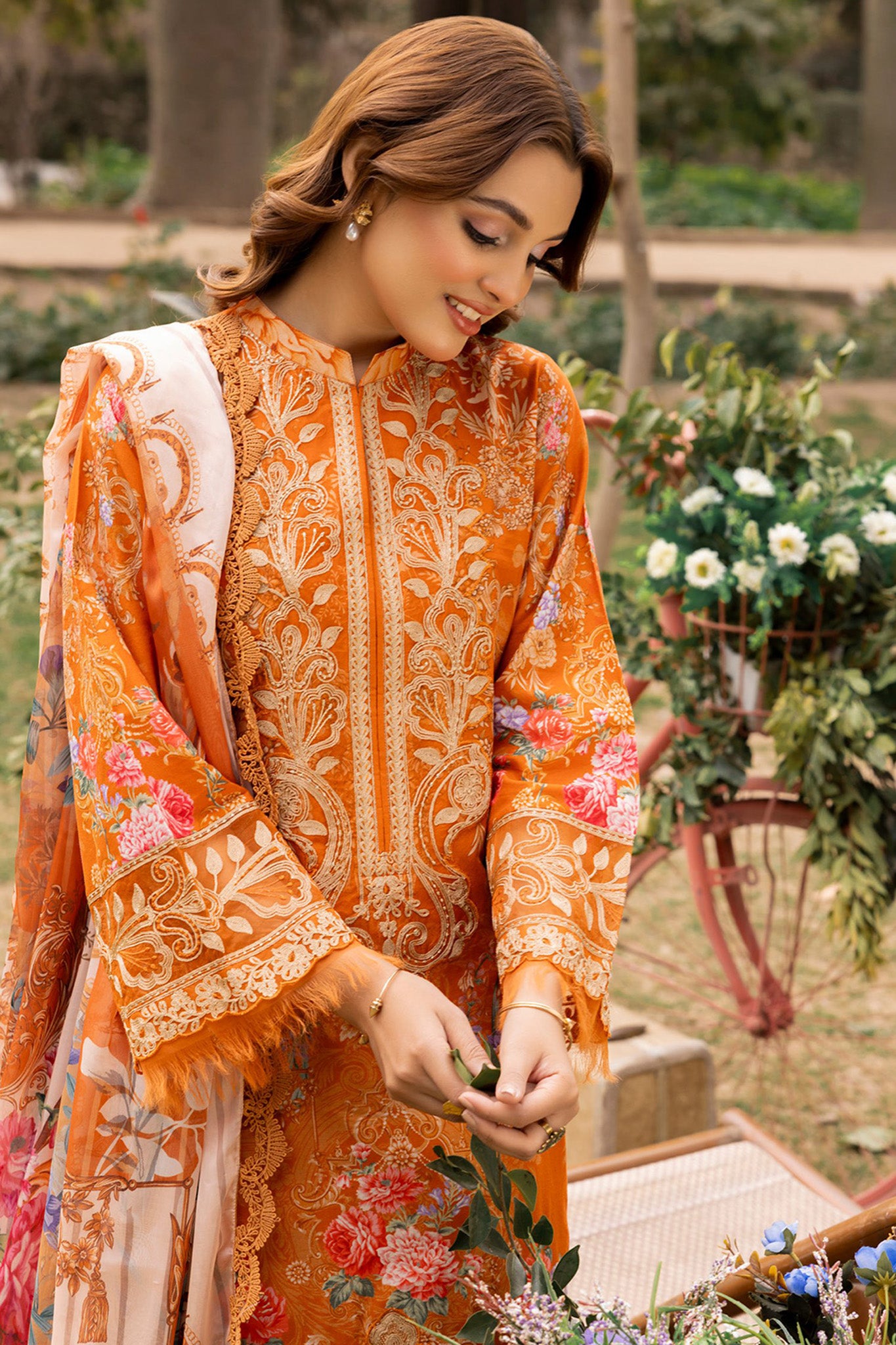 Adan's Print By Nafia Atta Unstitched 3 Piece Digital Printed Lawn Collection'2024-D-08