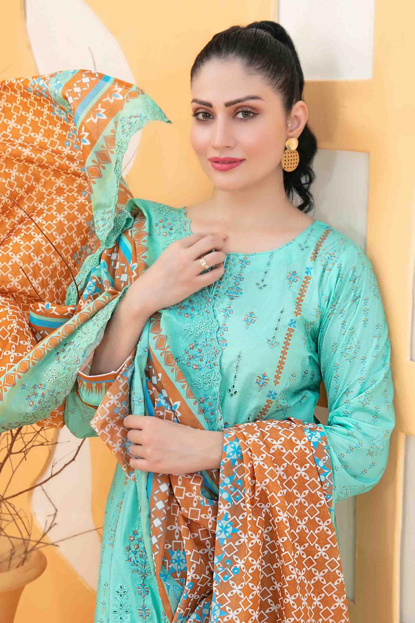 Ashleena By Tawakkal Unstitched 3 Piece Emb Digital Print Lawn Collection'2024-D-3277