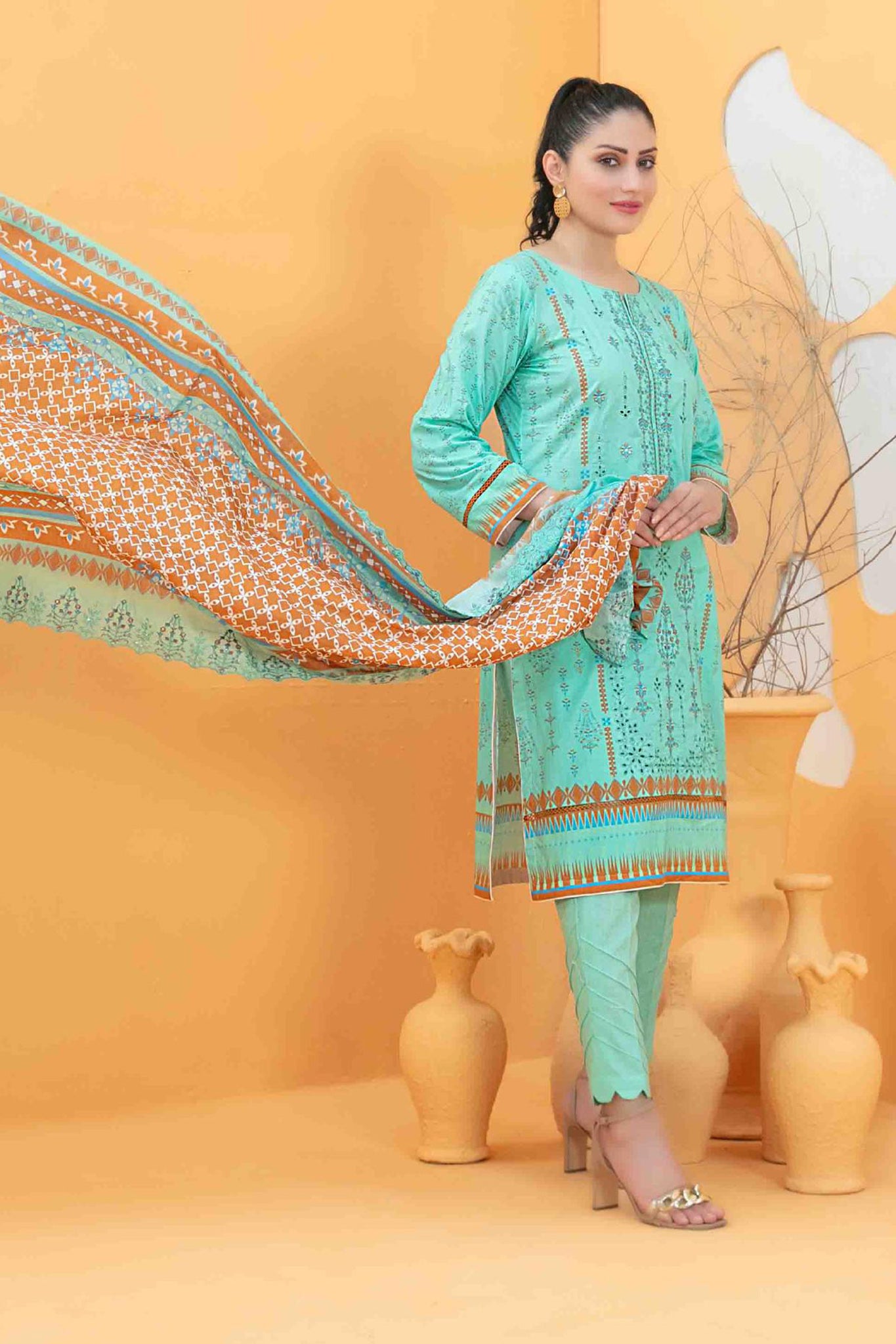 Ashleena By Tawakkal Unstitched 3 Piece Emb Digital Print Lawn Collection'2024-D-3277