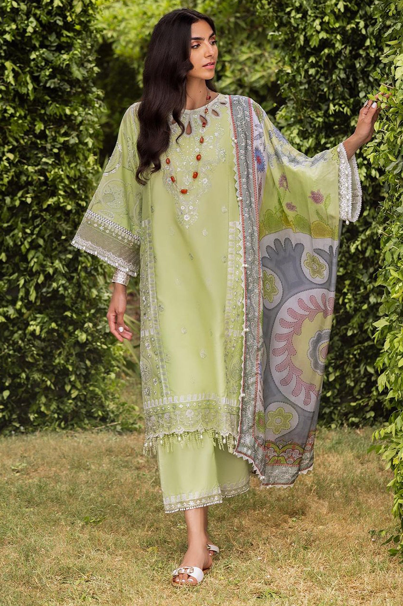 Siraa Lawn By Sadaf Fawad Khan Unstitched 3 Piece Emb Lawn Vol-02 Collection'2024-06-Gina-B