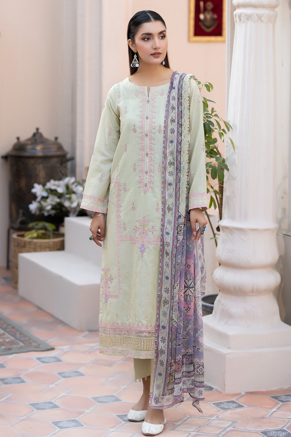 Adan's Libas Lawn By Zia Unstitched 3 Piece Emb Lawn Collection'2024-D-04