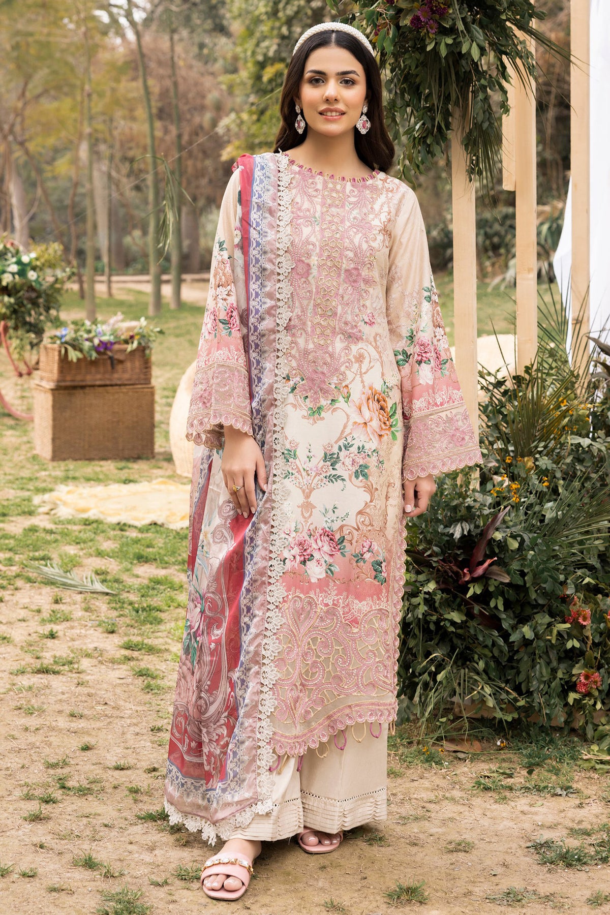 Adan's Print By Nafia Atta Unstitched 3 Piece Digital Printed Lawn Collection'2024-D-04