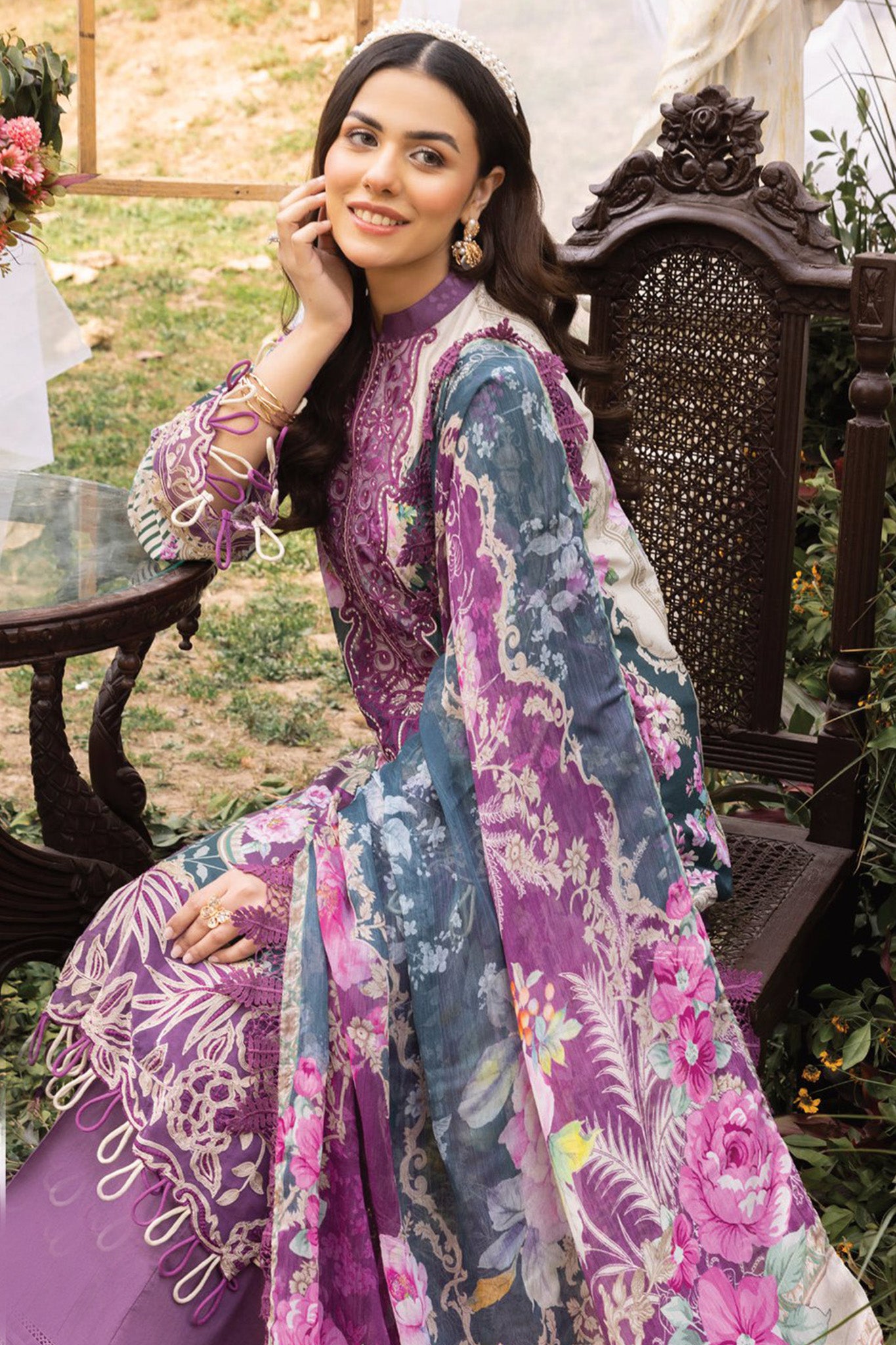 Adan's Print By Nafia Atta Unstitched 3 Piece Digital Printed Lawn Collection'2024-D-03