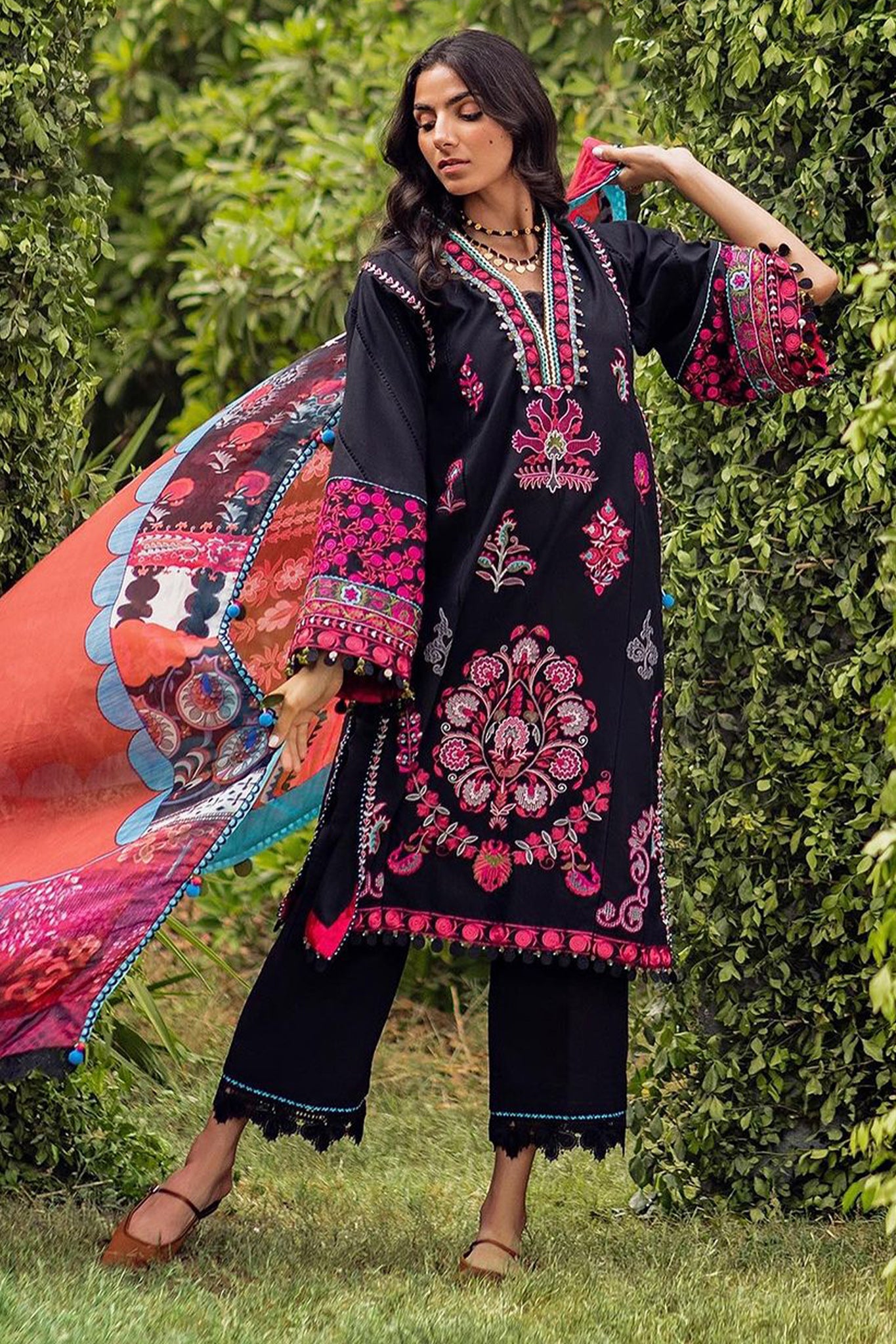 Siraa Lawn By Sadaf Fawad Khan Unstitched 3 Piece Emb Lawn Vol-02 Collection'2024-04-Ada-B