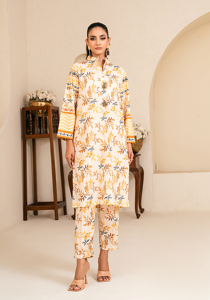 Amal Stitched 2 Piece Summer Cambric Collection-Amber