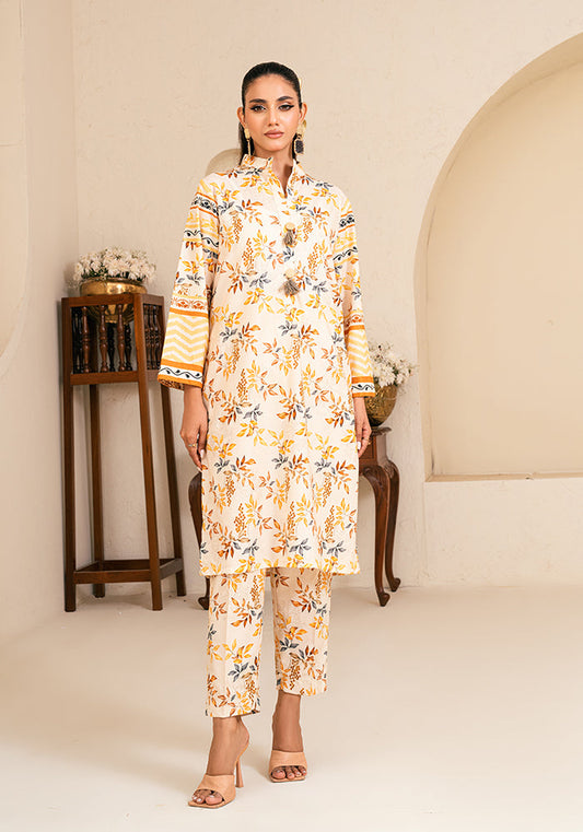 Amal Stitched 2 Piece Summer Cambric Collection-Amber