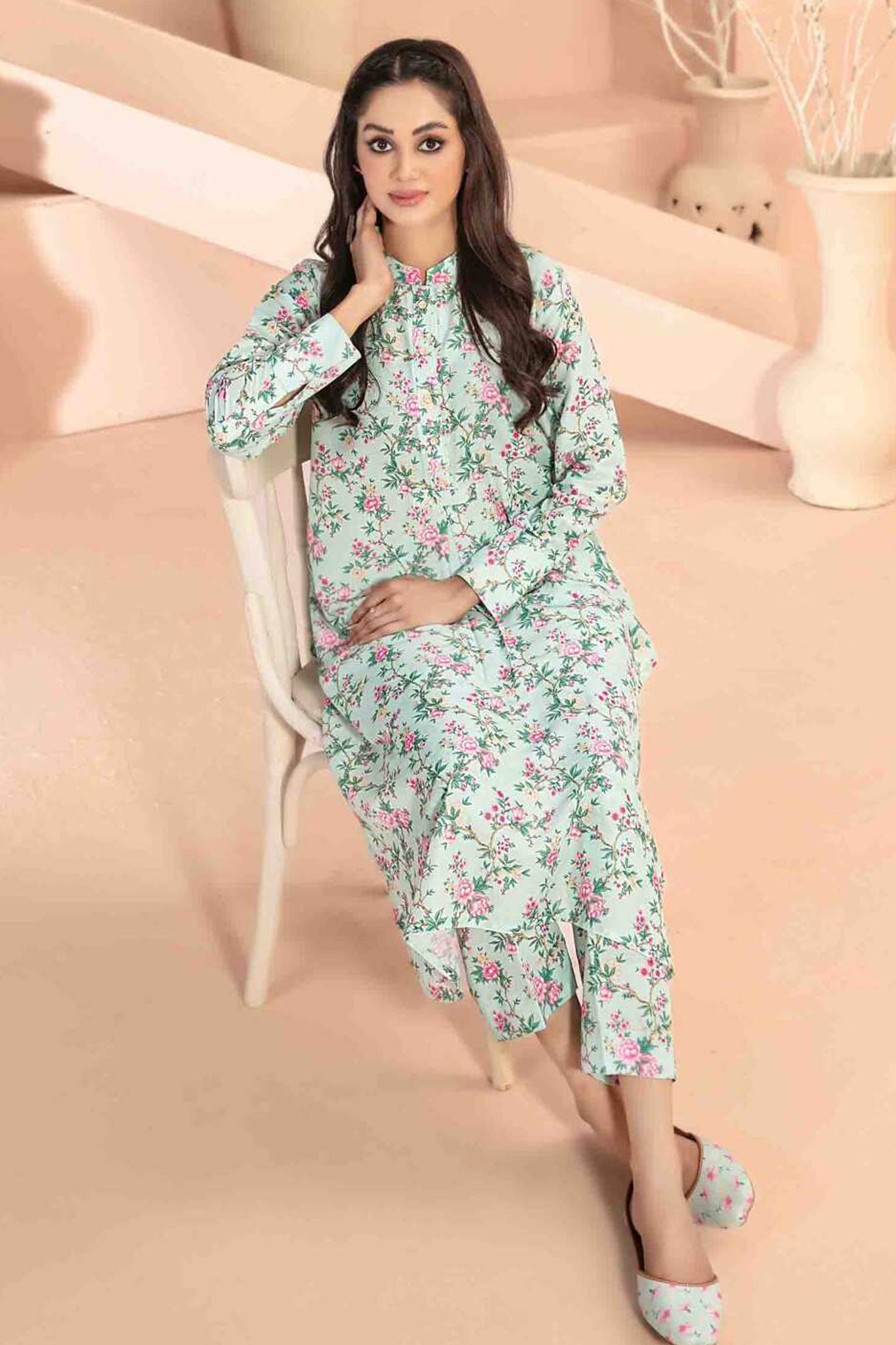 Anha By Tawakkal Stitched 2 Piece Swiss Digital Print with Khussa Collection'2024-D-3224