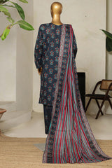 Bin Saeed Stitched 3 Piece Exclusive Printed Lawn Vol-09 Collection'2025-NSM-2215-Green
