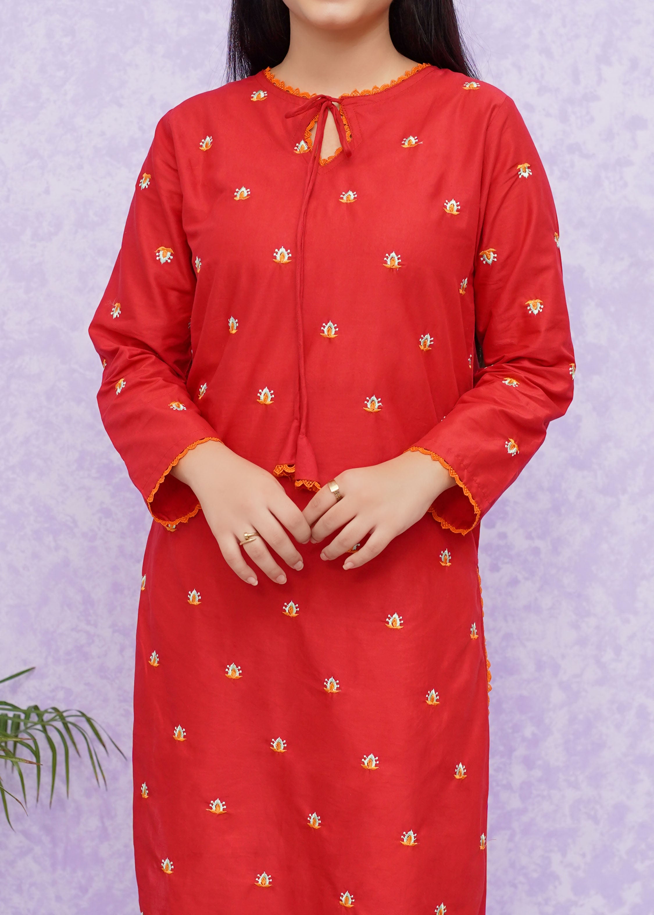 Modest Stitched 2 Piece Emb Cotton Collection'2024-D-8475