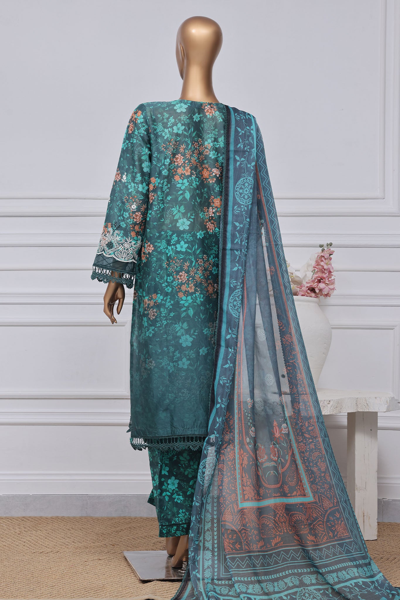 Sada Bahar Stitched 3 Piece Printed Chikankari Vol-01 Collection'2025-PCK-Dark Green