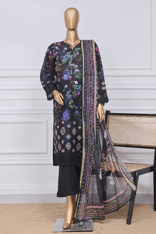 Sada Bahar Stitched 3 Piece Printed Chikankari Vol-01 Collection'2025-PCK-Black