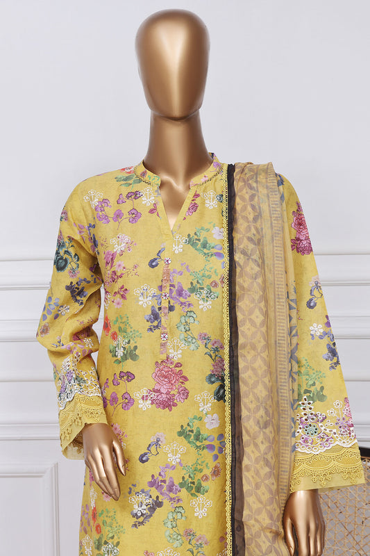 Sada Bahar Stitched 3 Piece Printed Chikankari Vol-01 Collection'2025-PCK-Yellow