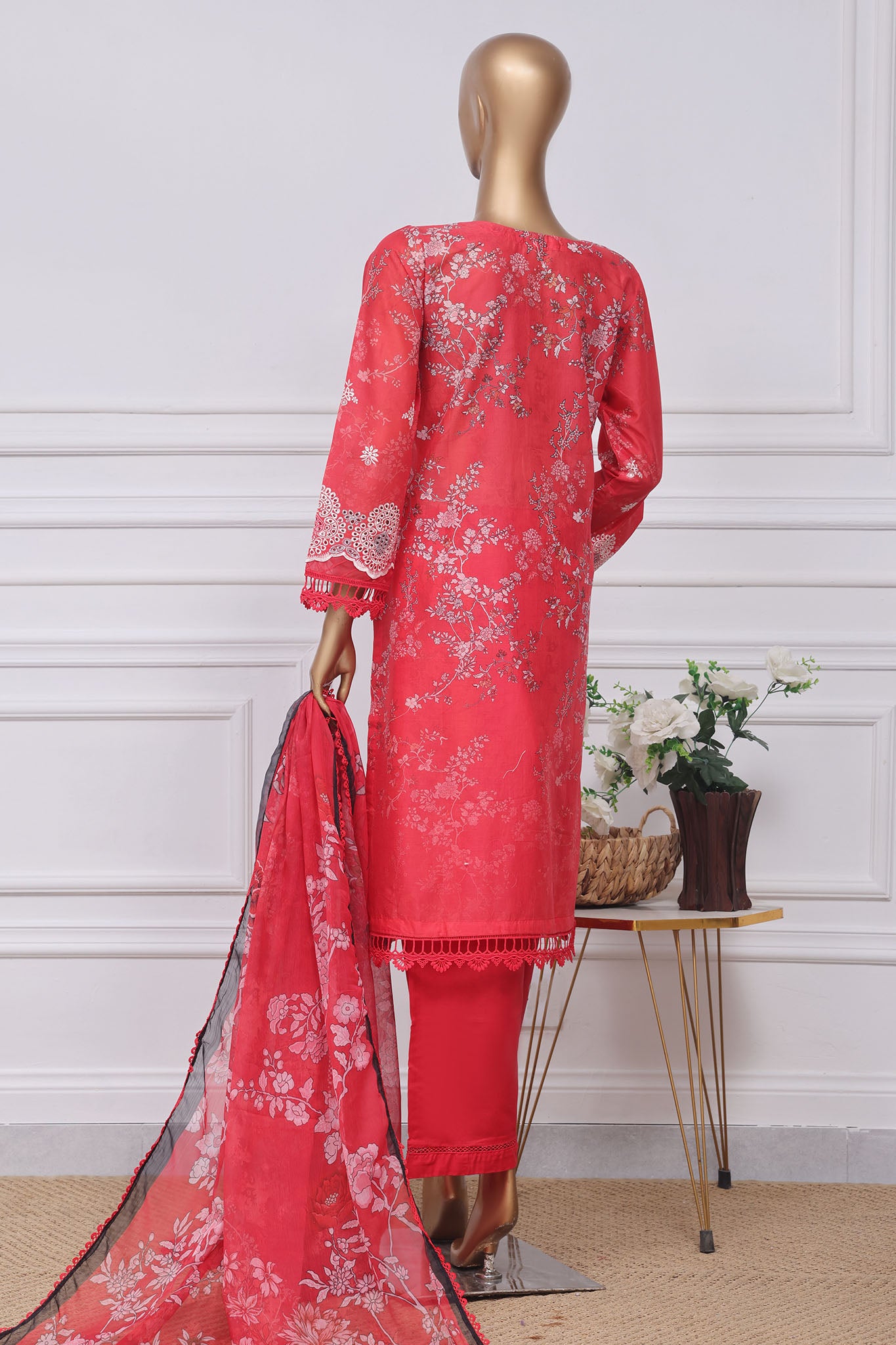 Sada Bahar Stitched 3 Piece Printed Chikankari Vol-01 Collection'2025-PCK-Red