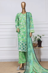 Sada Bahar Stitched 3 Piece Printed Chikankari Vol-01 Collection'2025-PCK-P.Green