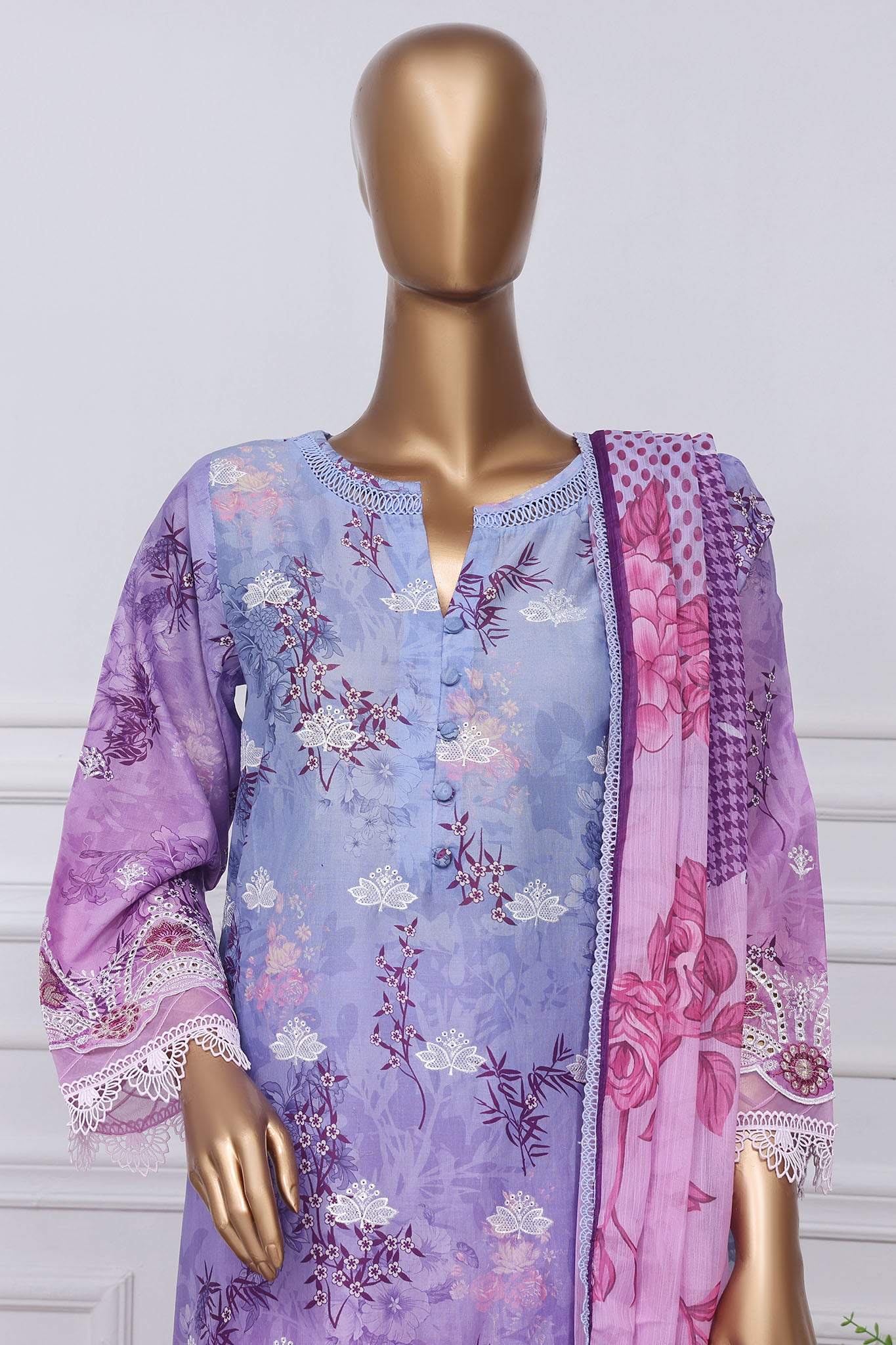 Sada Bahar Stitched 3 Piece Printed Chikankari Vol-01 Collection'2025-PCK-Lilac