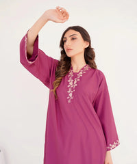 Dhaga Stitched 2 Piece Co Ords Summer Collection'2025-Hot pink Embroidered