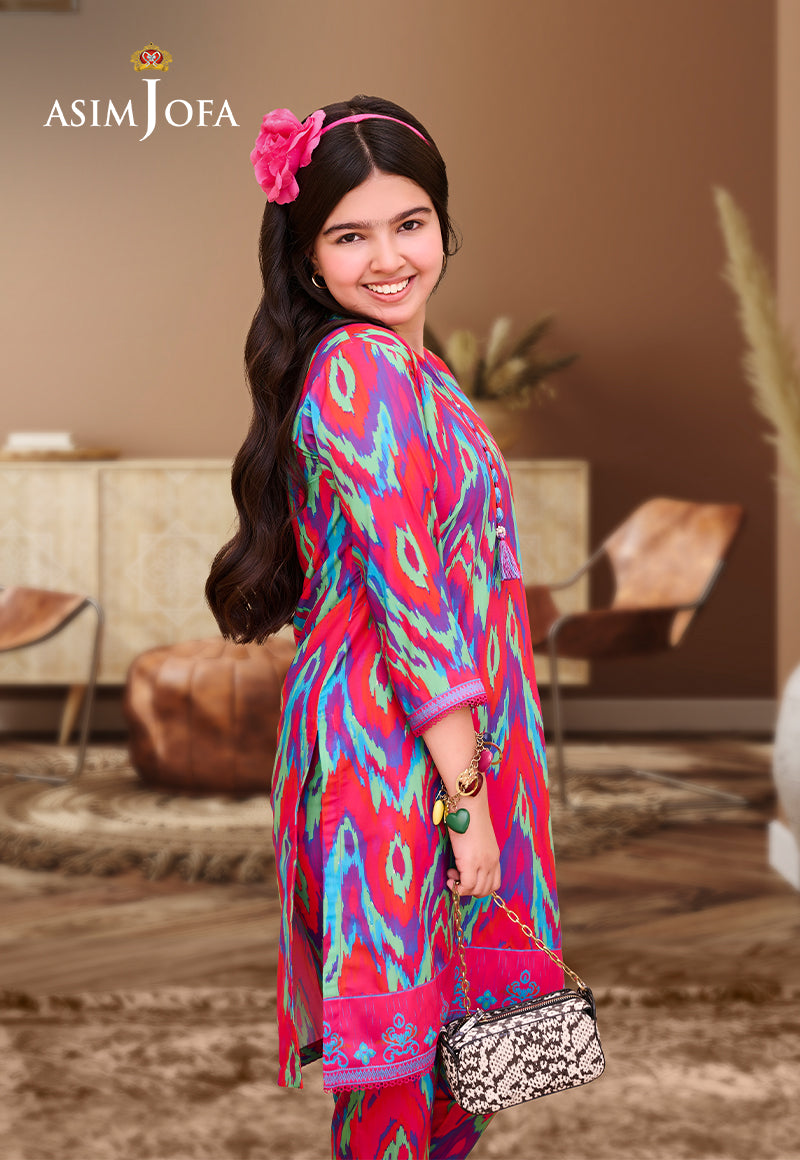 Asim Jofa Kids Pret Ajglp-07 Printed Arabic Lawn 2 Pcs