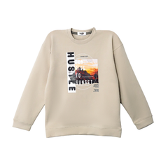 Little Bundles Stitched Kids Suit-Sandstone Sweat  Shirt