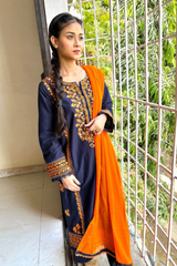 Raanze Stitched-Navy Blue | 3 pc