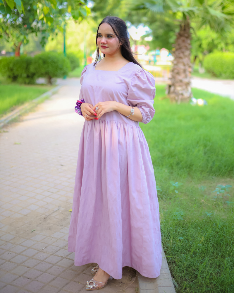 Urban Cut Seer Sucker Cotton Women Dress – Elegant & Comfortable