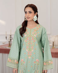 Flutterby Stitched 2 Piece Cotton Satin Winter Collection'2025-Arzu - gr