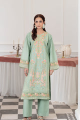 Flutterby Stitched 2 Piece Cotton Satin Winter Collection'2025-Arzu - gr
