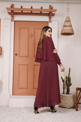 Laa Rosaa Stitched Maxi Summer Collection-Crimson Red - 1 Pc