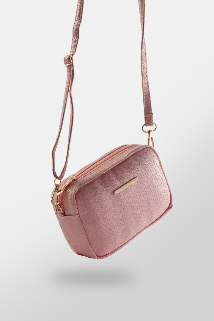 Fineur Mini Snakeskin Square Bag - Pink