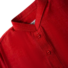 Little Bundles Stitched Kids Suit-Red Kurta