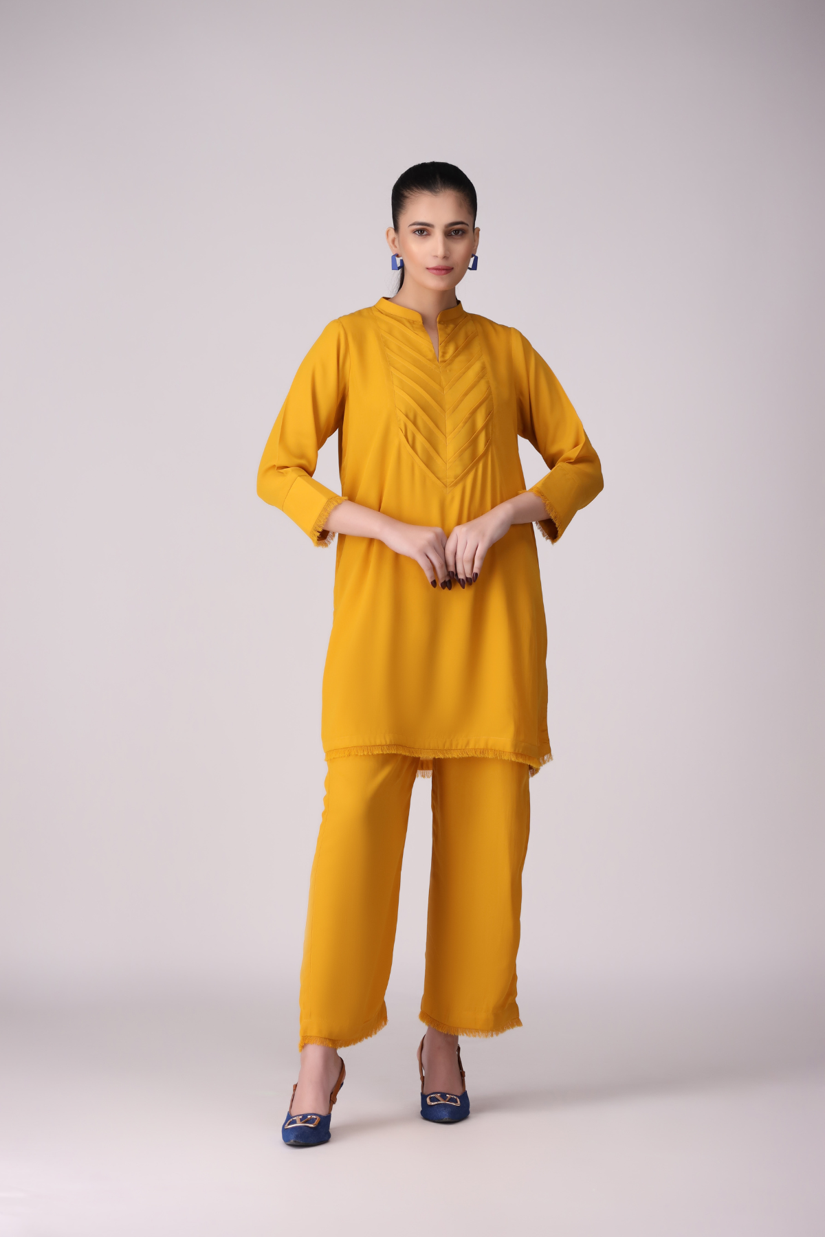 La Rosaa Stitched 2 Piece Basics Winter Collection'2024-Marigold 2Pc