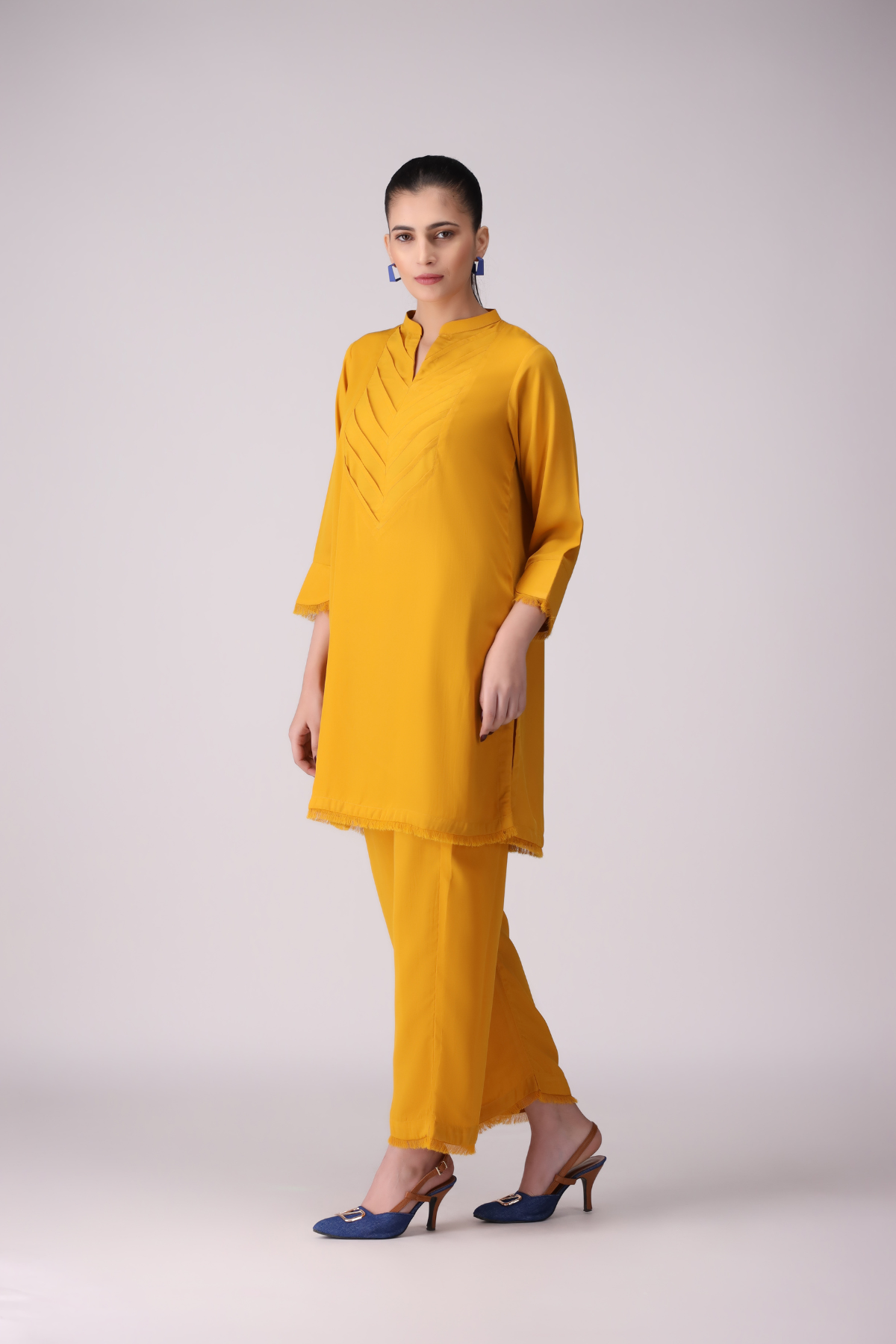 La Rosaa Stitched 2 Piece Basics Winter Collection'2024-Marigold 2Pc