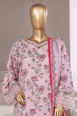 Malika By Sada bahar Stitched 3 Piece Viscose With Farshi Shalwar Vol-01 Collection'2025-VCK-541-Pink