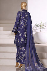 Malika By Sada bahar Stitched 3 Piece Viscose With Farshi Shalwar Vol-01 Collection'2025-VCK-543-Navy Blue