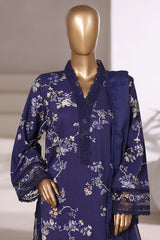 Malika By Sada bahar Stitched 3 Piece Viscose With Farshi Shalwar Vol-01 Collection'2025-VCK-543-Navy Blue