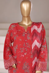 Malika By Sada bahar Stitched 3 Piece Viscose With Farshi Shalwar Vol-01 Collection'2025-VCK-544-Red