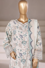 Malika By Sada bahar Stitched 3 Piece Viscose With Farshi Shalwar Vol-01 Collection'2025-VCK-545-Off White