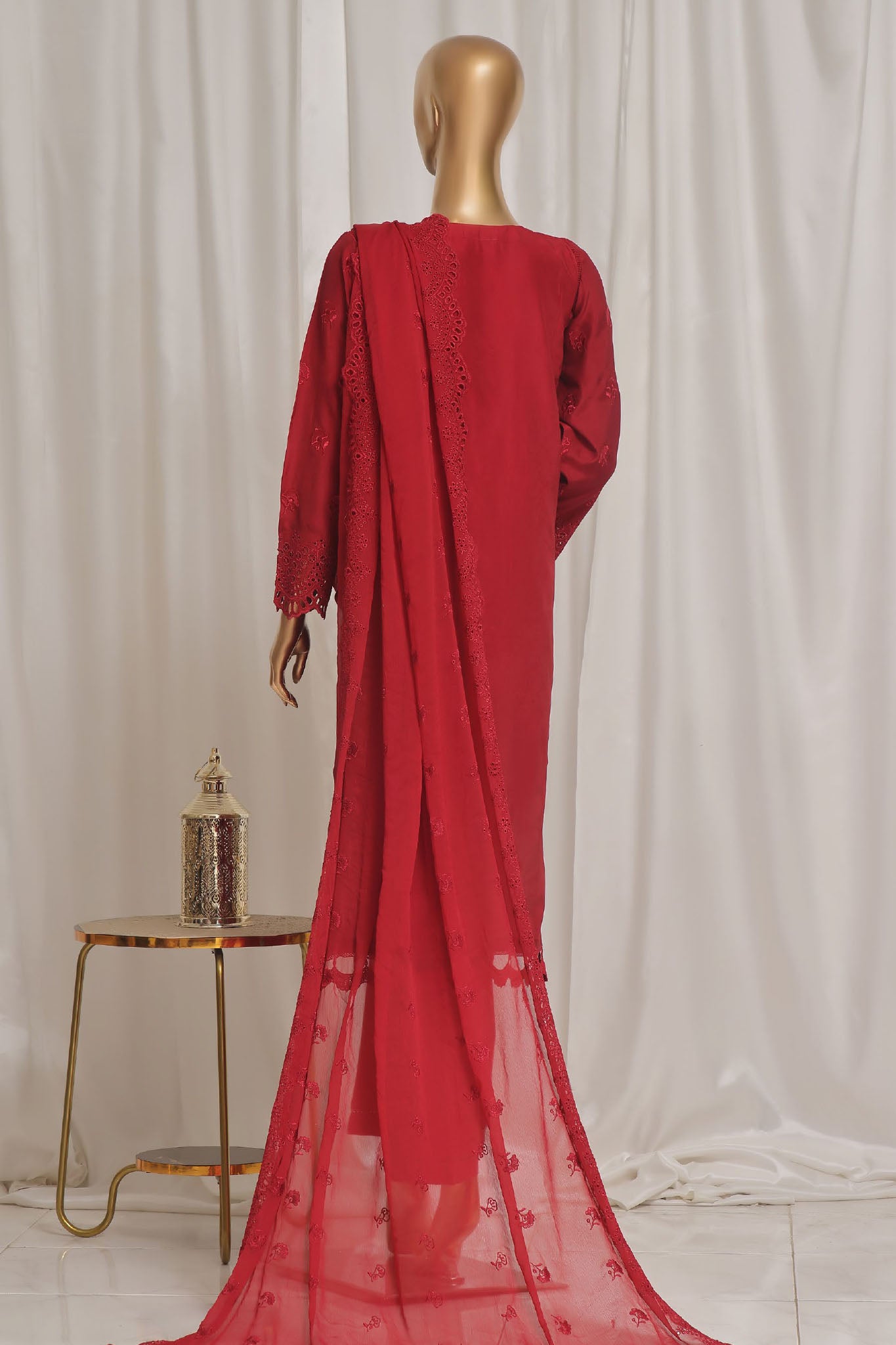 Sada Bahar Stitched 3 Piece Luxury Emb Viscose Silk Vol-02 Collection'2024-VCK-ED-Red