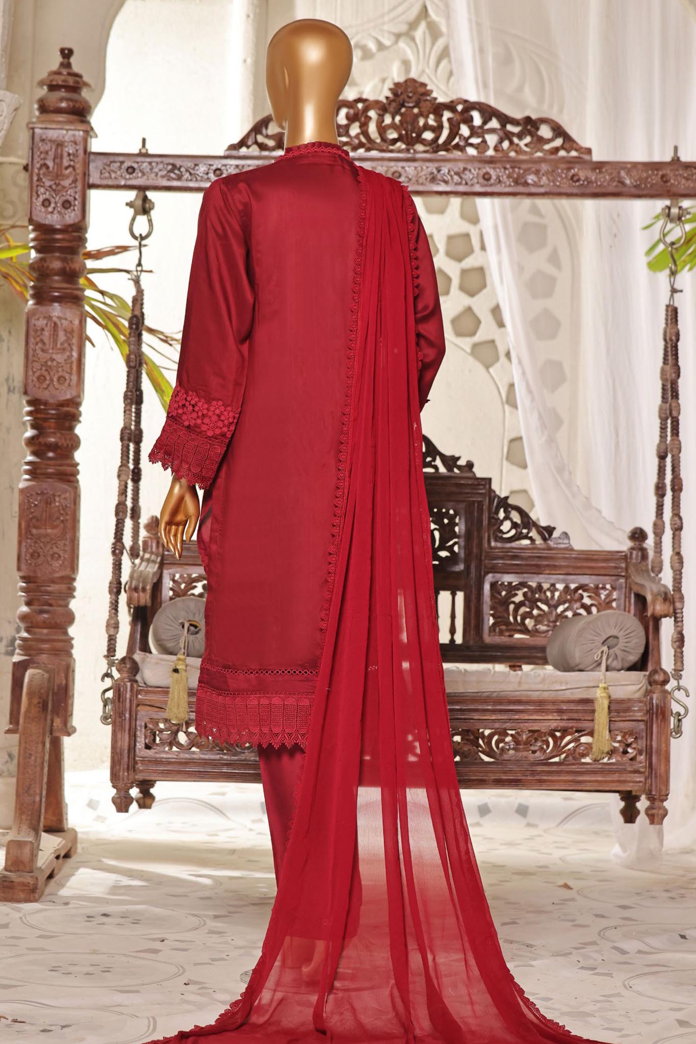 Rania By Sada Bahar Stitched 3 Piece Luxury Viscose Collection'2024-VCK-Maroon