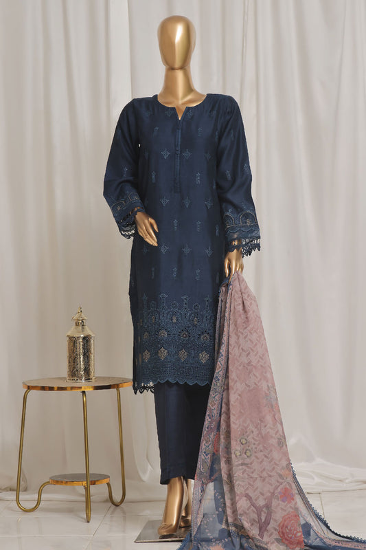 Sada Bahar Stitched 3 Piece Luxury Emb Viscose Silk Vol-02 Collection'2024-VCK-PD-Blue