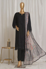 Sada Bahar Stitched 3 Piece Luxury Emb Viscose Silk Vol-02 Collection'2024-VCK-PD-Black