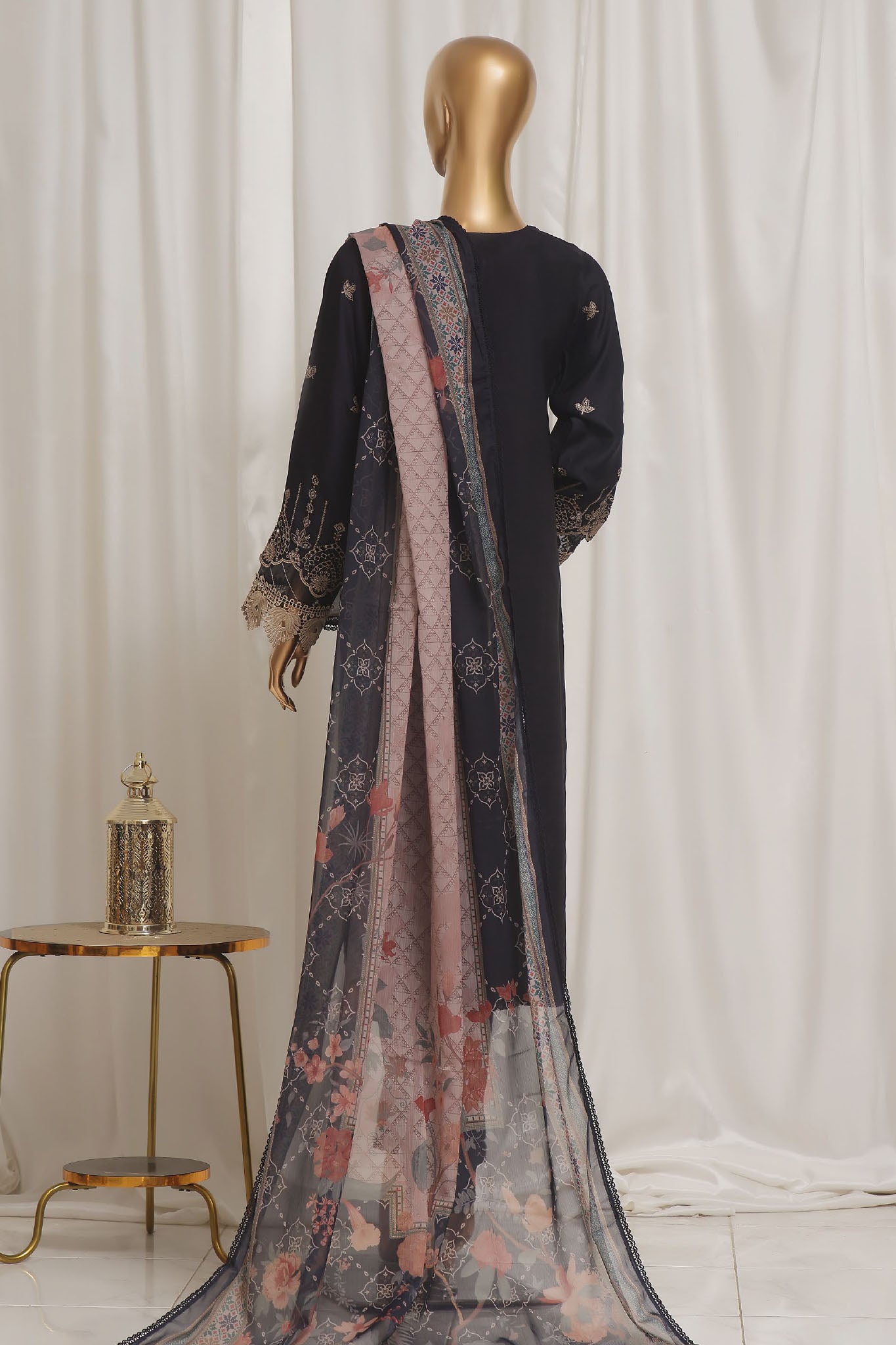 Sada Bahar Stitched 3 Piece Luxury Emb Viscose Silk Vol-02 Collection'2024-VCK-PD-Navy Blue