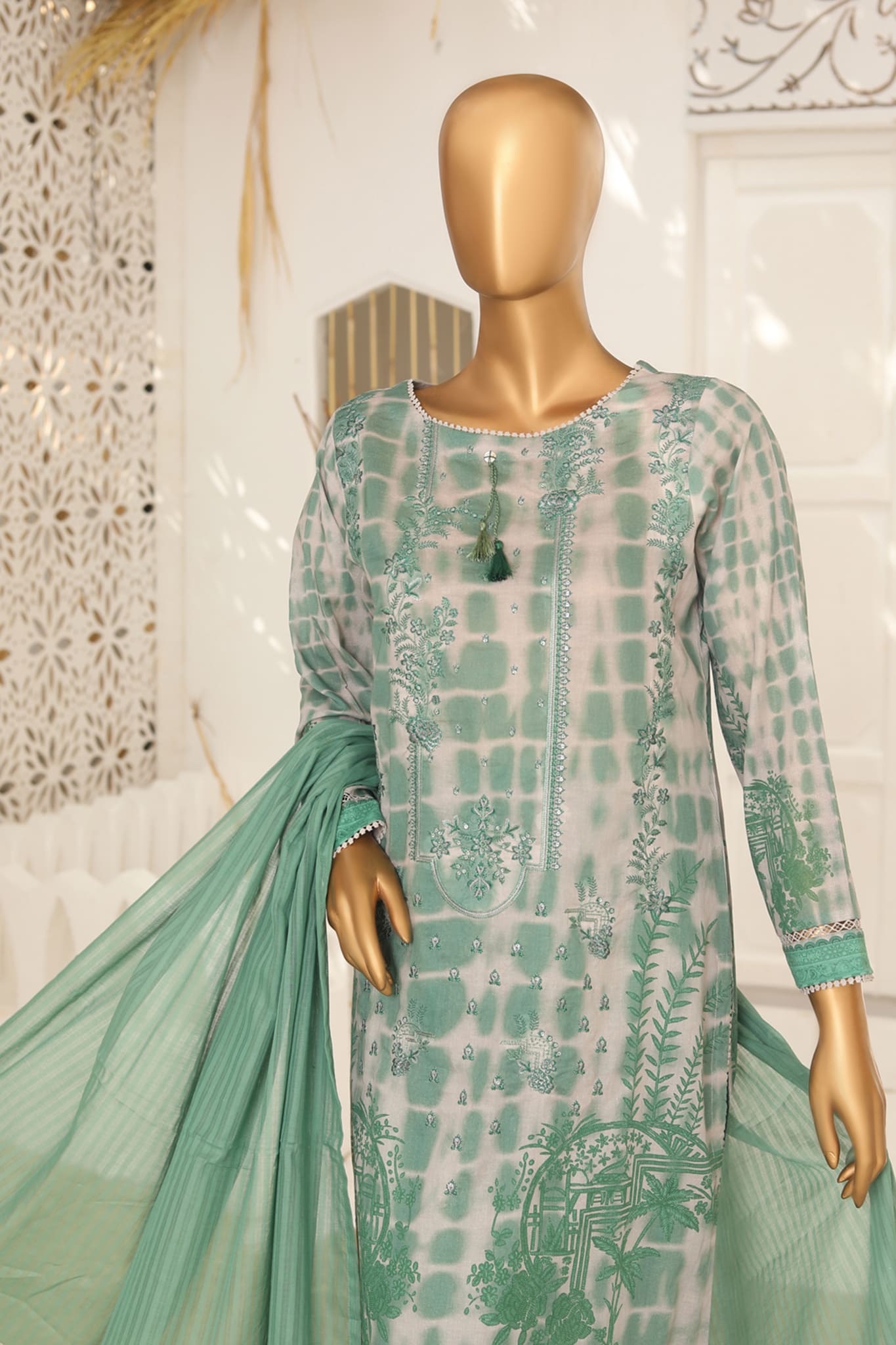 Hz Unstitched 3 Piece Vital Glam Emb Lawn Collection'2023-VGE-45
