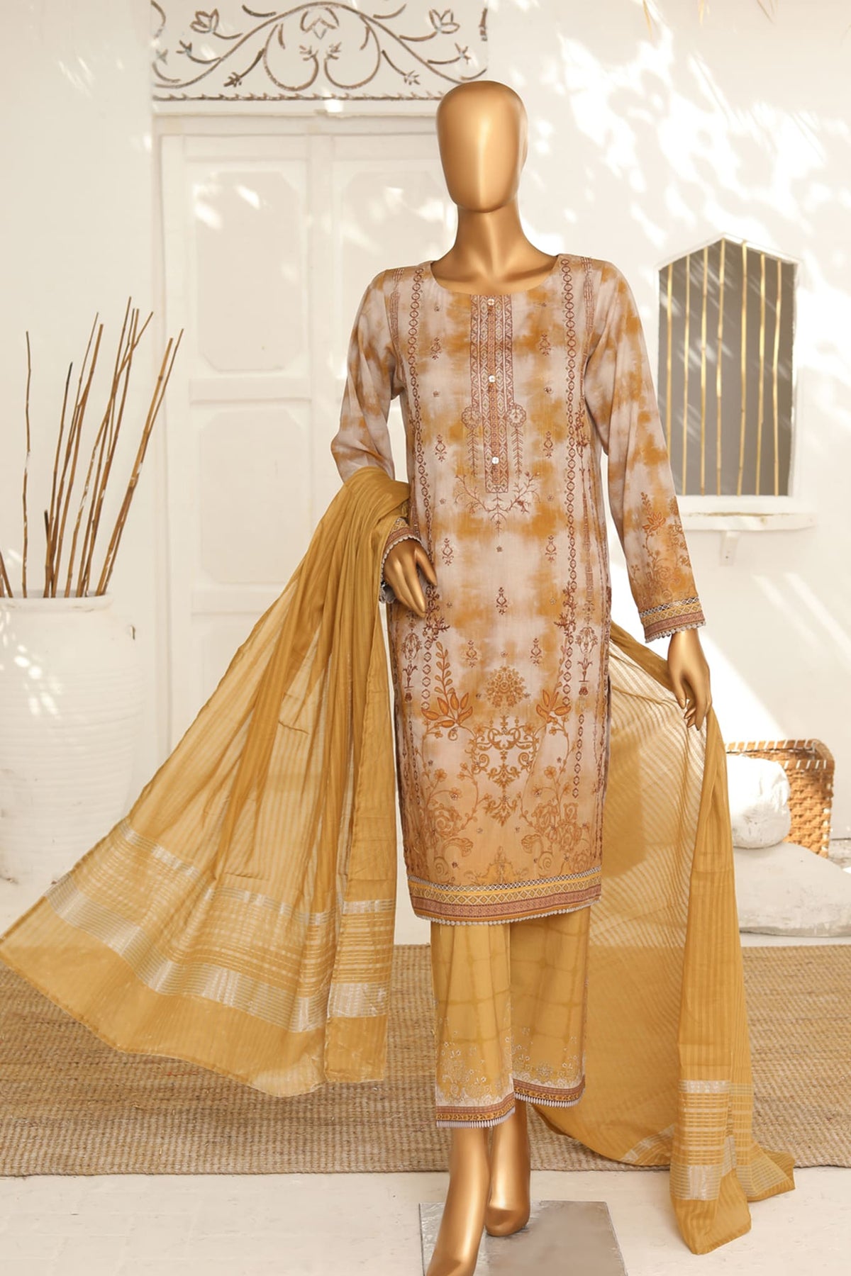 Hz Unstitched 3 Piece Vital Glam Emb Lawn Collection'2023-VGE-46