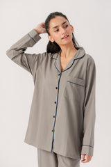 Studio By Arj Marium Malik Grey pajama set fabric made specially for dry season super soft wrinkle free.