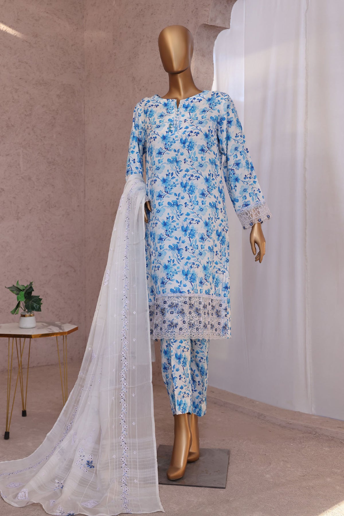 Vogue By HZ Unstitched 3 Piece Emb Raw Silk Collection-VRS-1091